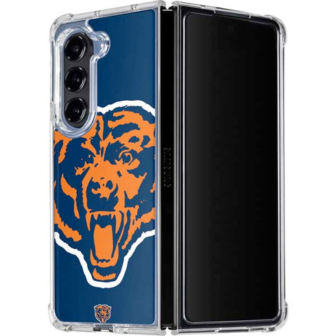 NFL Chicago Bears Retro Logo Galaxy Z Fold5 5G Clear Case