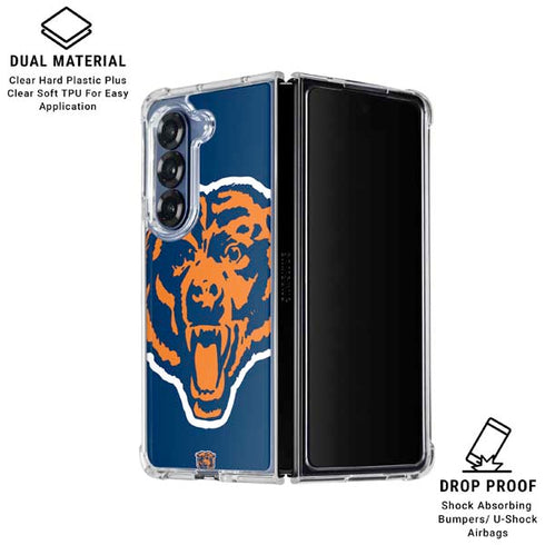 NFL Chicago Bears Retro Logo Galaxy Z Fold6 Clear Case