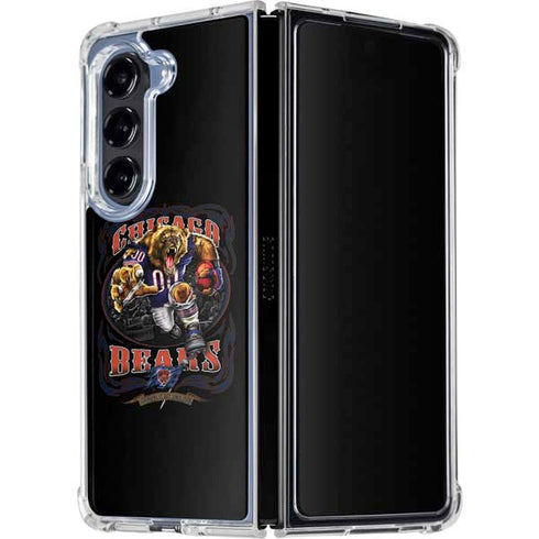 Liquid Blue NFL Chicago Bears Running Back Galaxy Z Fold5 5G Clear Case