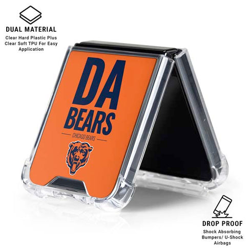 NFL Chicago Bears Team Motto Galaxy Z Flip6 Clear Case