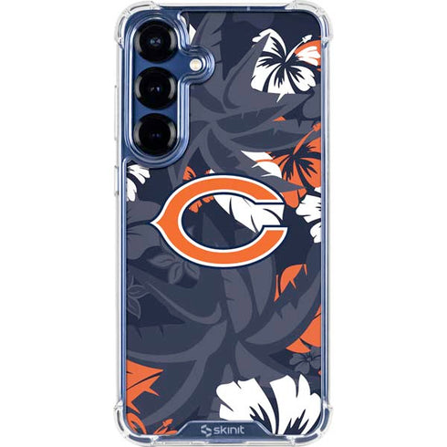 NFL Chicago Bears Tropical Print Galaxy S25 Clear Case