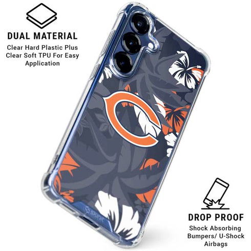 NFL Chicago Bears Tropical Print Galaxy S25 Clear Case
