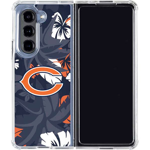 NFL Chicago Bears Tropical Print Galaxy Z Fold5 5G Clear Case