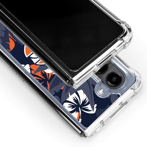 NFL Chicago Bears Tropical Print Galaxy Z Fold5 5G Clear Case
