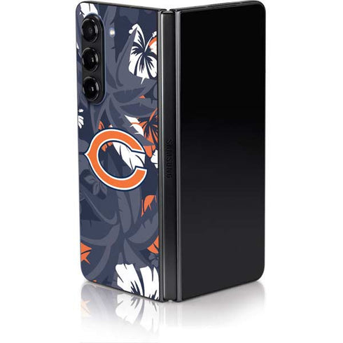 NFL Chicago Bears Tropical Print Galaxy Z Fold5 5G Skin