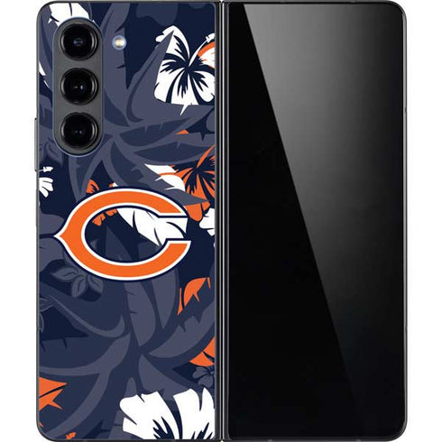 NFL Chicago Bears Tropical Print Galaxy Z Fold5 5G Skin