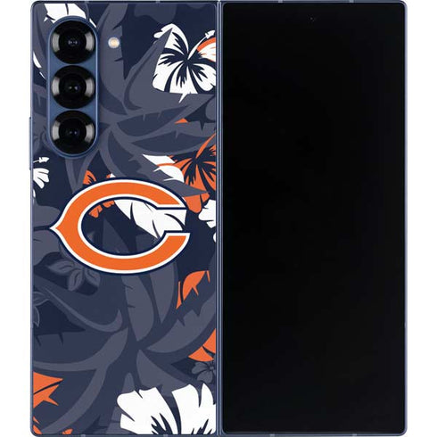 NFL Chicago Bears Tropical Print Galaxy Z Fold6 Skin