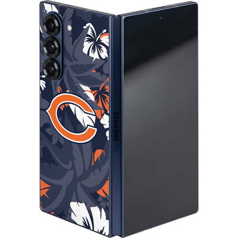 NFL Chicago Bears Tropical Print Galaxy Z Fold6 Skin