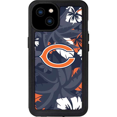 NFL Chicago Bears Tropical Print iPhone 15 Plus Waterproof Case