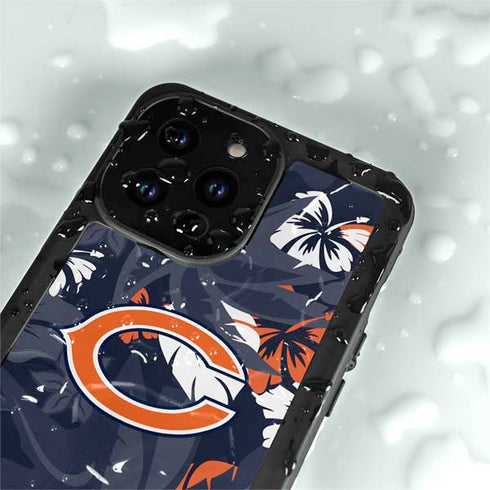 NFL Chicago Bears Tropical Print iPhone 15 Pro Waterproof Case