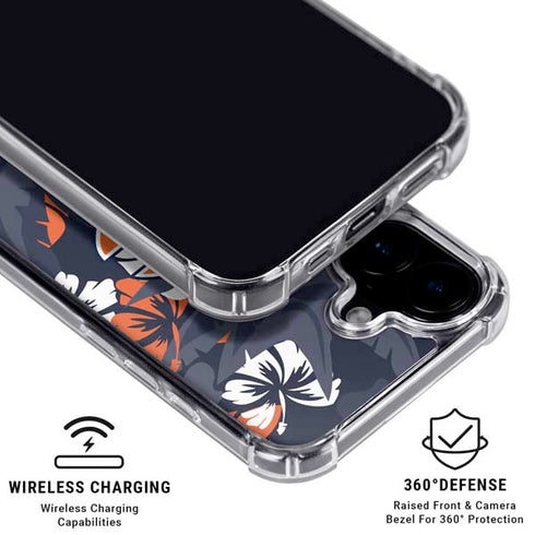 NFL Chicago Bears Tropical Print iPhone 16 Plus Clear Case