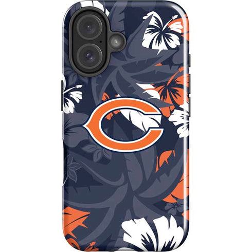 NFL Chicago Bears Tropical Print iPhone 16 Plus Impact Case