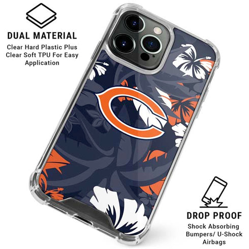 NFL Chicago Bears Tropical Print iPhone 16 Pro Max Clear Case