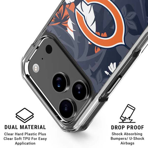 NFL Chicago Bears Tropical Print iPhone 18 Pro Clear Case