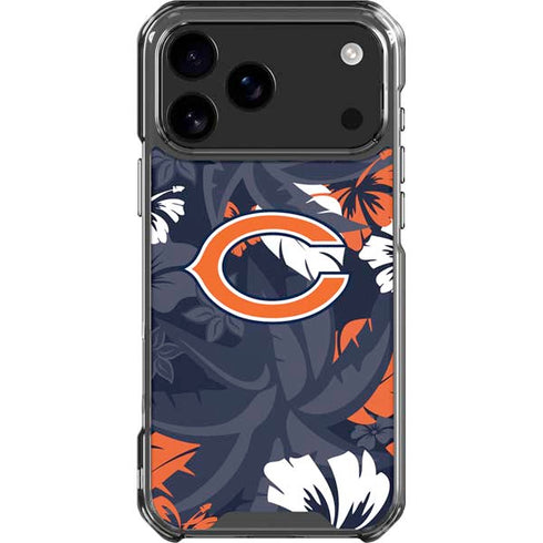 NFL Chicago Bears Tropical Print iPhone 18 Pro Max Clear Case