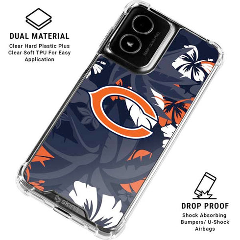 NFL Chicago Bears Tropical Print Moto G Power 5G (2024) Clear Case