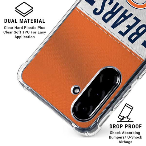 NFL Chicago Bears White Striped Galaxy A36 5G Clear Case