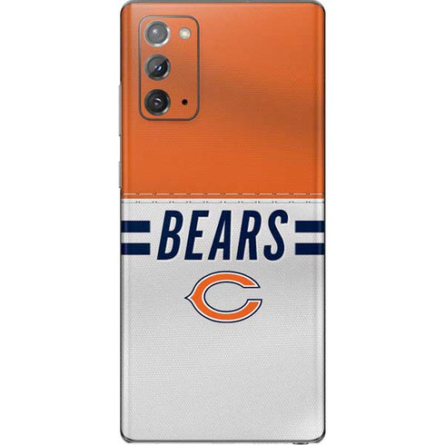 NFL Chicago Bears White Striped Galaxy Note20 5G Skin