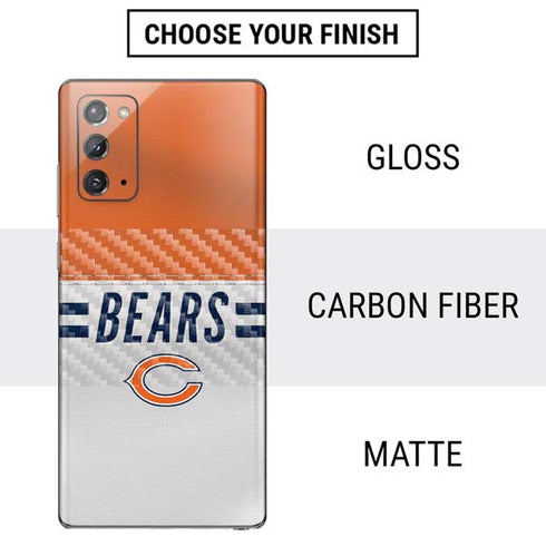 NFL Chicago Bears White Striped Galaxy Note20 5G Skin