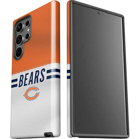NFL Chicago Bears White Striped Galaxy S23 Ultra Pro Case