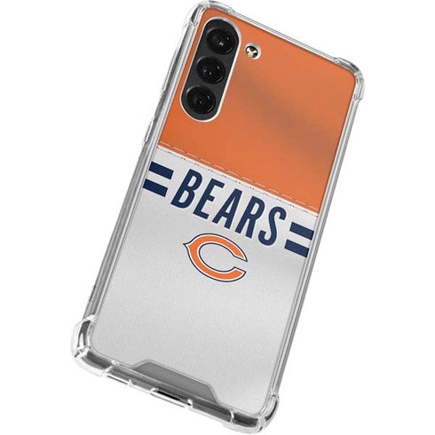 NFL Chicago Bears White Striped Galaxy S24 FE Clear Case
