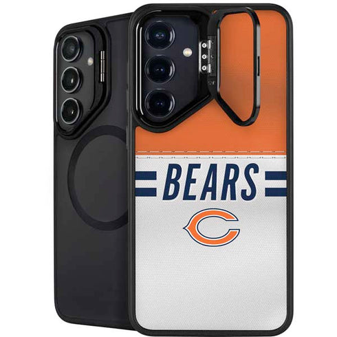 NFL Chicago Bears White Striped Galaxy S24 FE Kickstand Case