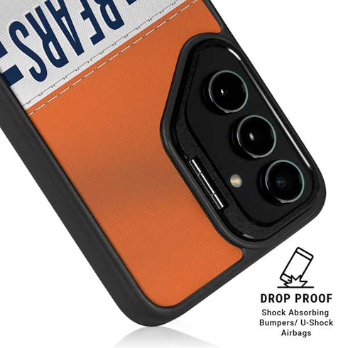 NFL Chicago Bears White Striped Galaxy S24 FE Kickstand Case