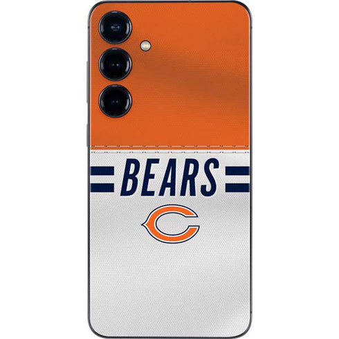 NFL Chicago Bears White Striped Galaxy S24 Skin