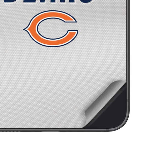 NFL Chicago Bears White Striped Galaxy S25 Skin