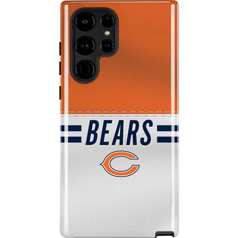 NFL Chicago Bears White Striped Galaxy Cases