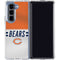 NFL Chicago Bears White Striped Galaxy Z Fold5 5G Clear Case
