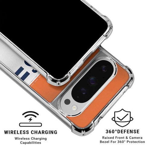 NFL Chicago Bears White Striped Google Pixel 10 Pro XL Clear Case