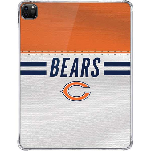 NFL Chicago Bears White Striped iPad Pro 11in (2024) Clear Case