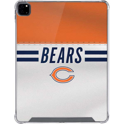 NFL Chicago Bears White Striped iPad Pro 12.9in (2020) Clear Case
