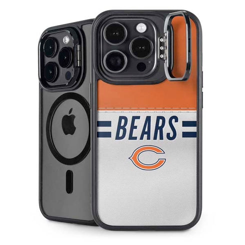 NFL Chicago Bears White Striped iPhone 13 Pro Max Kickstand Case