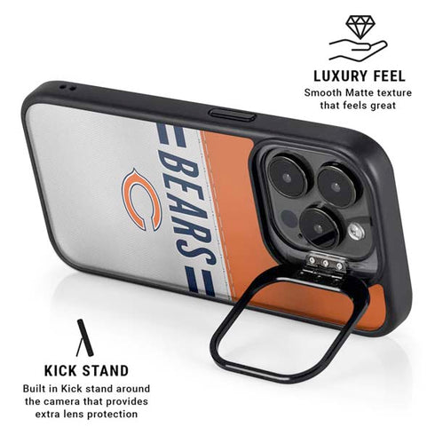 NFL Chicago Bears White Striped iPhone 14 Pro Kickstand Case