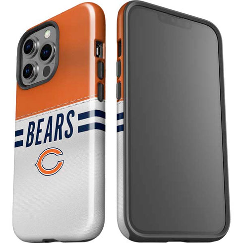 NFL Chicago Bears White Striped iPhone 15 Pro Impact Case
