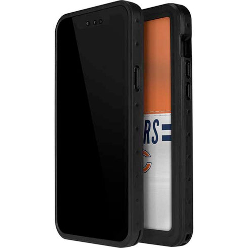 NFL Chicago Bears White Striped iPhone 15 Pro Waterproof Case