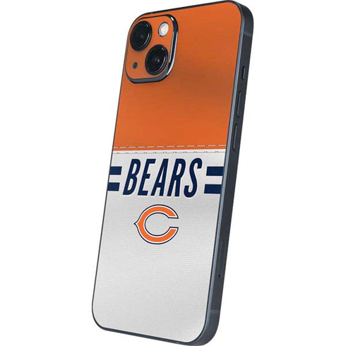 NFL Chicago Bears White Striped iPhone 15 Skin