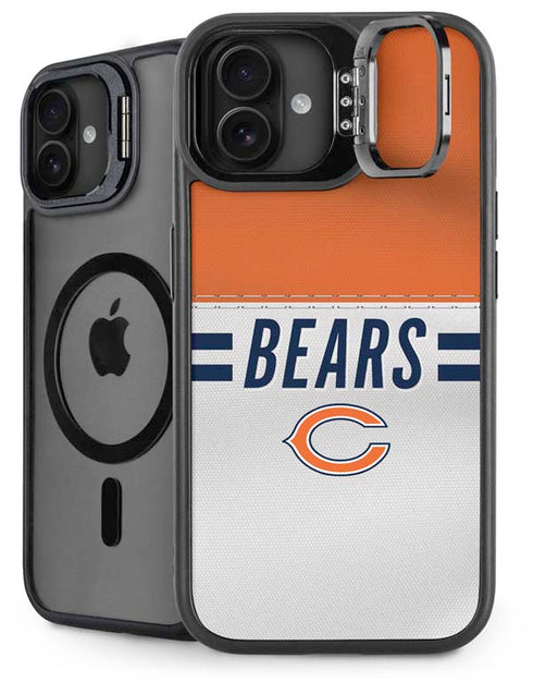 NFL Chicago Bears White Striped iPhone 16 Kickstand Case