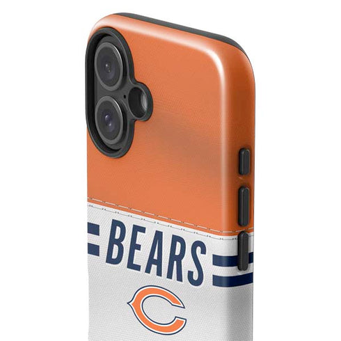 NFL Chicago Bears White Striped iPhone 16 Plus Impact Case