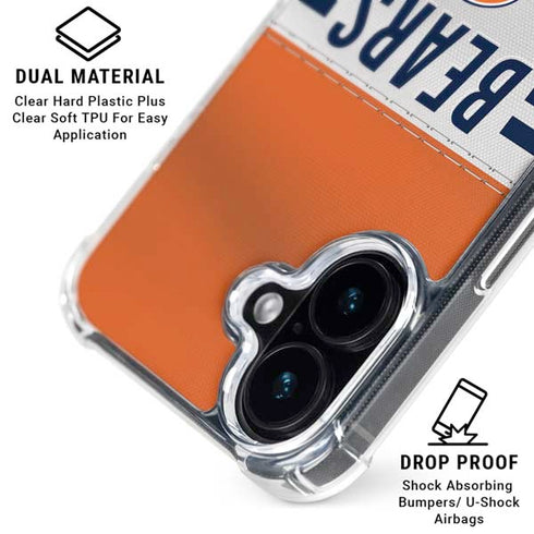 NFL Chicago Bears White Striped iPhone 16 Plus MagSafe Case