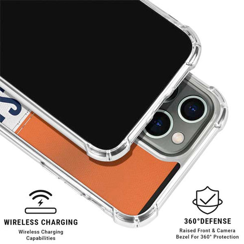 NFL Chicago Bears White Striped iPhone 16 Pro Clear Case