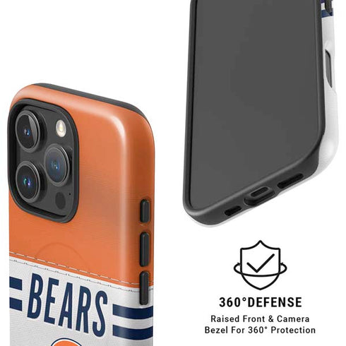 NFL Chicago Bears White Striped iPhone 16 Pro Magsafe Impact Case