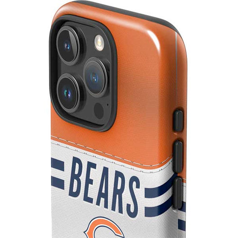 NFL Chicago Bears White Striped iPhone 16 Pro Max Impact Case