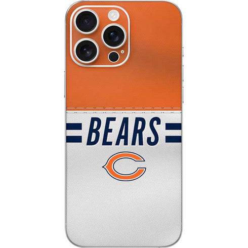 NFL Chicago Bears White Striped iPhone 16 Pro Max Skin