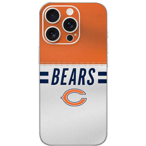 NFL Chicago Bears White Striped iPhone 16 Pro Skin