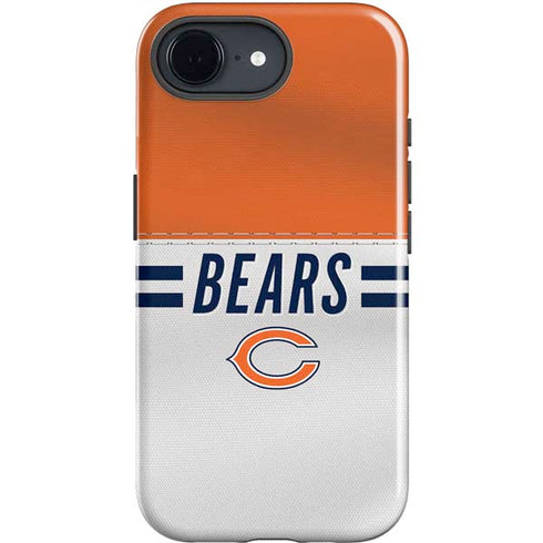 NFL Chicago Bears White Striped iPhone 16e Impact Case