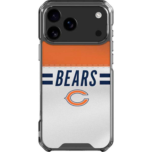 NFL Chicago Bears White Striped iPhone 18 Pro Max Clear Case