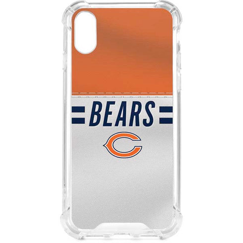 NFL Chicago Bears White Striped iPhone XS Clear Case